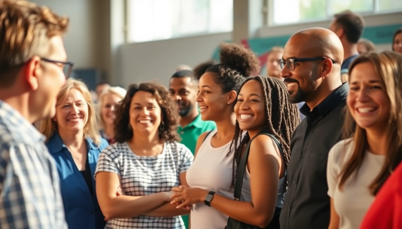 Parents and coaches networking at community event