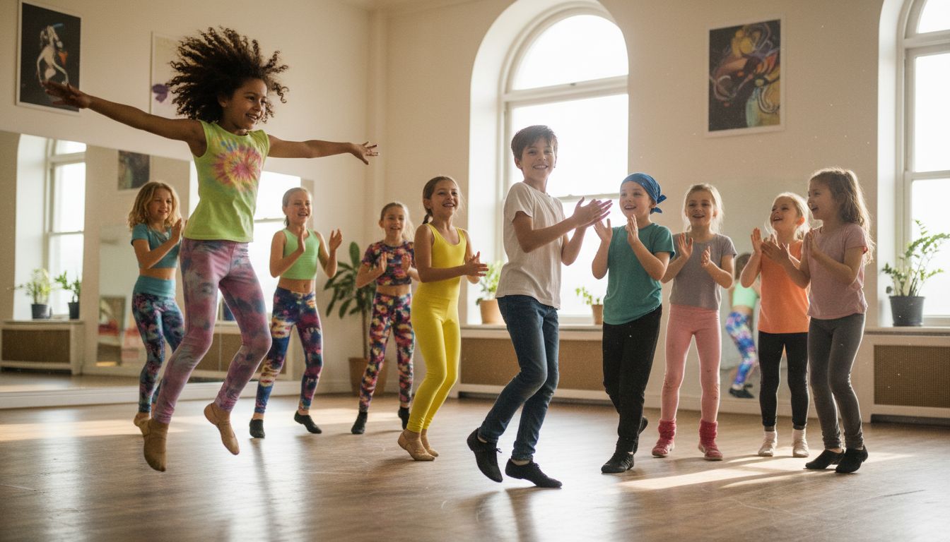 Youth dancers in a dance class